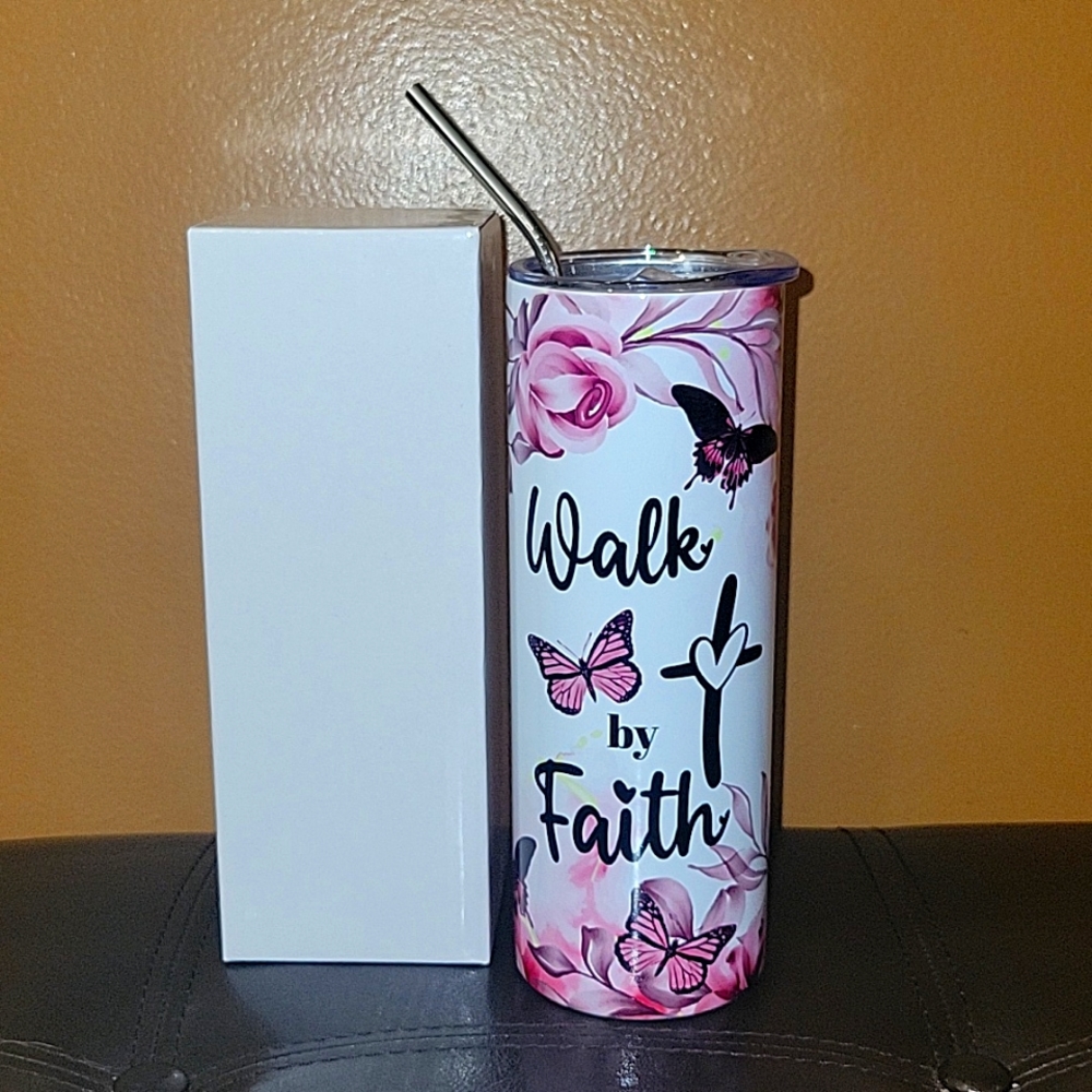 CUSTOM MADE 20OZ TUMBLER WITH STRAW.